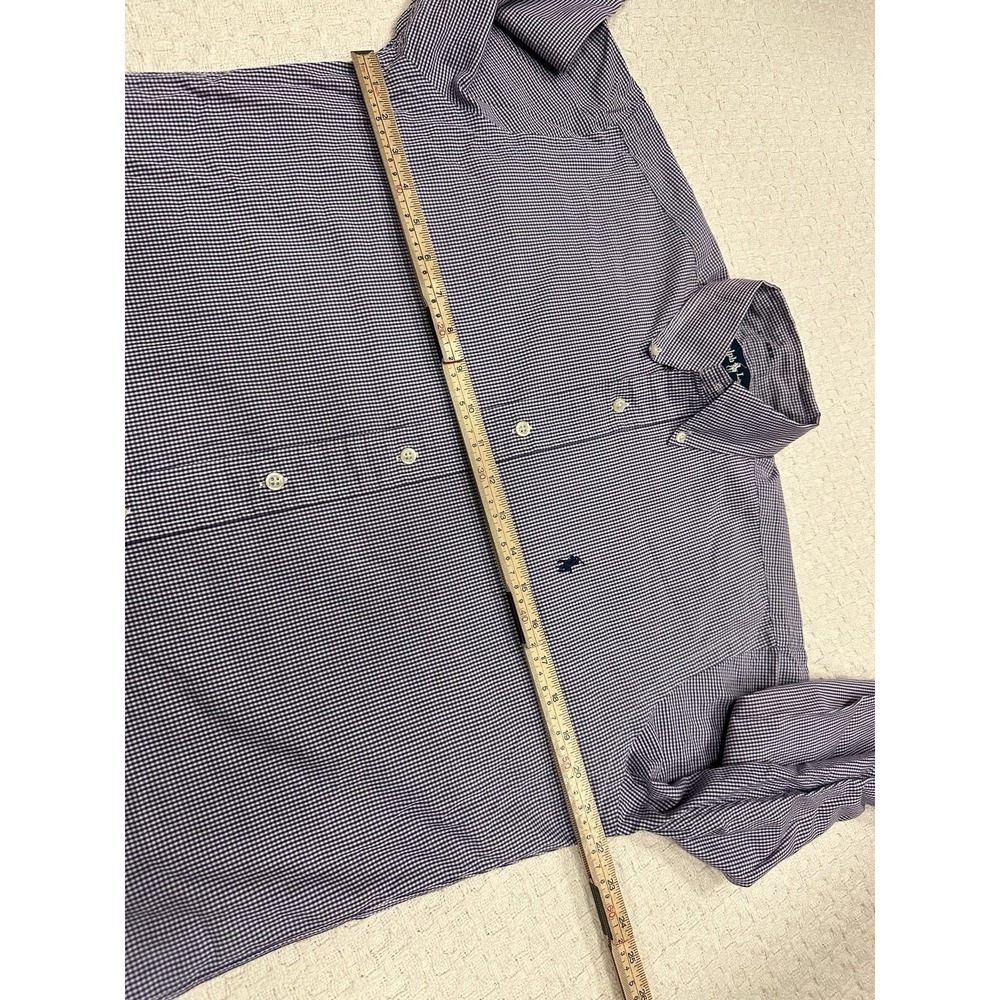 Ralph Lauren Yarmouth Shirt Men's 14.5 32/35 Purple Gingham Plaid Long Sleeve - Picture 5 of 9